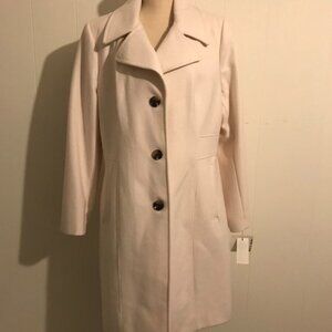 ANNE KLEIN WOMEN LONG IVORY JACKET SIZE 16 $229